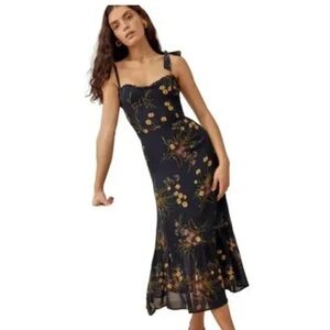 Reformation Nikita navy Floral Midi Dress